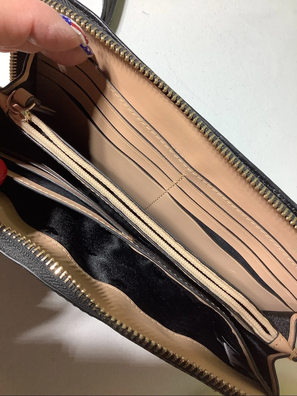 Kate Spade NY black zip around wristlet/wallet
